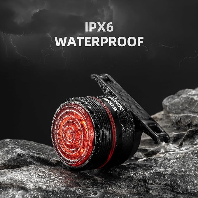 ROCKBROS Bike Tail Light Smart Brake Sensing Rear Bike Light Led Bike Lights,Type C USB Rechargeable,IPX6 Waterproof Bike Light for Night Riding