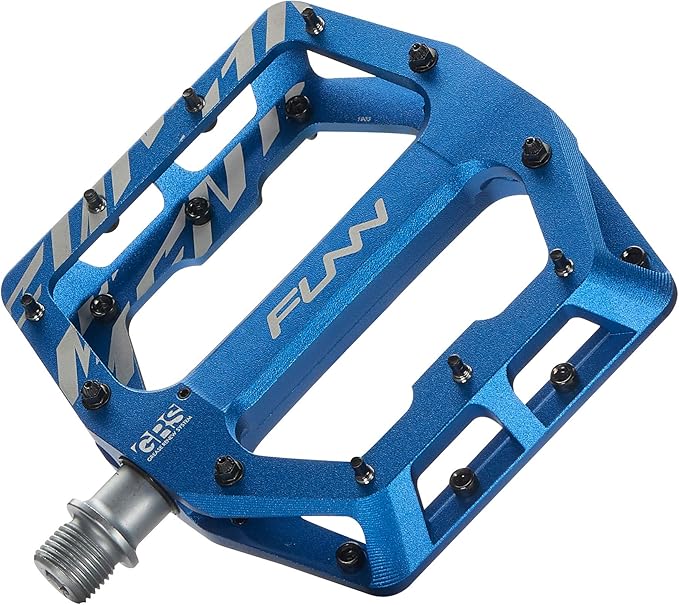 Funn Funndamental Flat Pedals - Wide Platform Bicycle Pedals for BMX/MTB Mountain Bike, Adjustable Grip for Outstanding Stability, 9/16-inch CrMo Axle