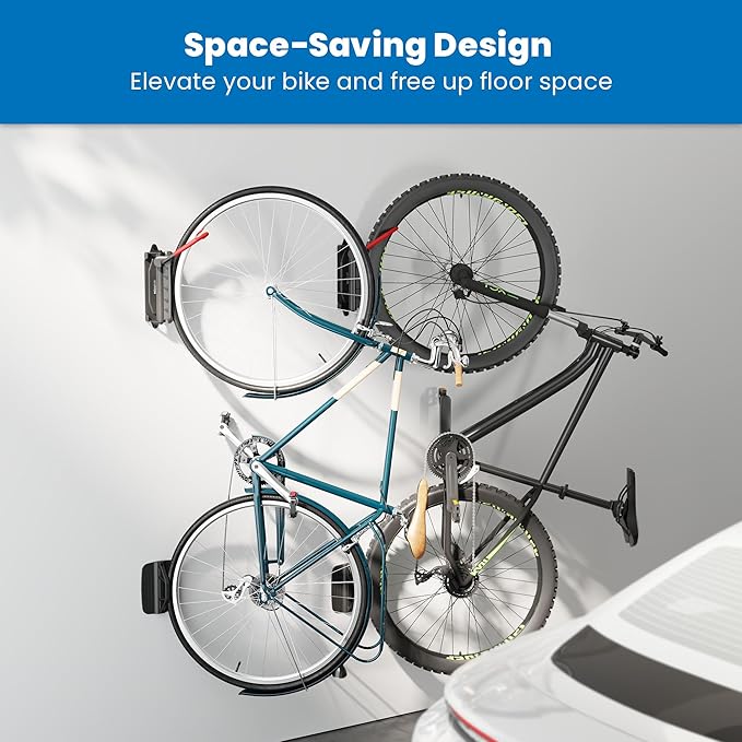 Mount-It! Swivel Bike Wall Mount – Heavy-Duty Vertical Bike Rack for Garage & Home – Space-Saving Wall Mounted Bike Hanger – Holds Up to 66 lbs – Bike Storage Hook for Road, Mountain & Hybrid Bikes