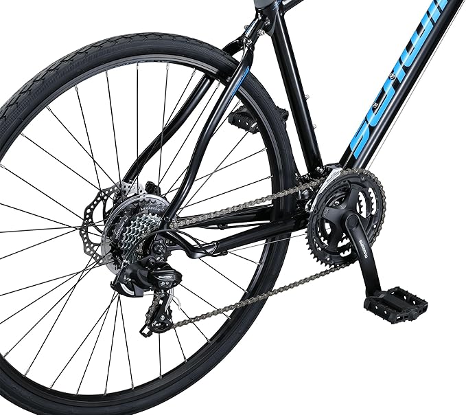 Schwinn Vantage Men and Women Adult Sport Hybrid Bike, 21 or 24 Speed Drivetrain, Aluminum Frame, Flat Bar, Disc Brakes, Smooth Ride Technology
