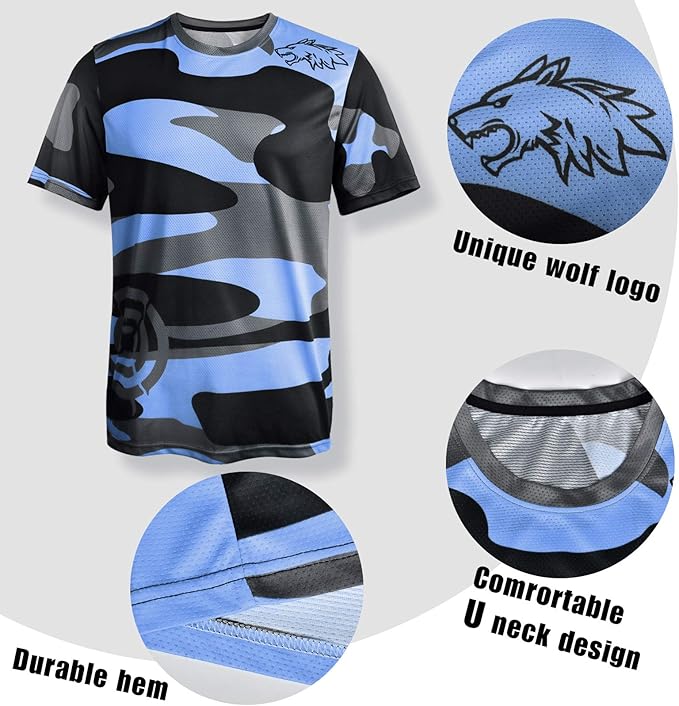 Wisdom Leaves Mens Mountain Bike Jersey Short Sleeve MTB Shirts Moisture-Wicking and Quick-Dry