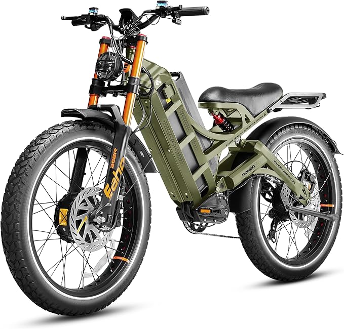 eAhora Romeo Pro 3 [2026] Peak 5600W Electric Bike for Adults 50Mph, 60V 80Ah Battery 250 Miles,Long Range Dual Motors Ebike,26"*4.0 Fat Tire Full Suspension