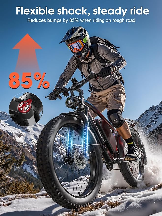 Electric Bike for Adults-2000W Peak 24" Fat Tire All-Terrain EBike, 37MPH 70+ Miles Long Range Ebike, 52V 19.2 AH Battery Tested to UL 2849 Electric Bicycle for Mountain Commuter Offroad