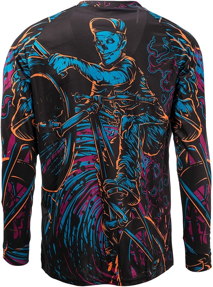 PSPORT Men's Motocross Jersey Long Sleeve Motocross Shirt Men Mountain Dirt Bike Jersey Downhill Riding Racing Clothing Tops