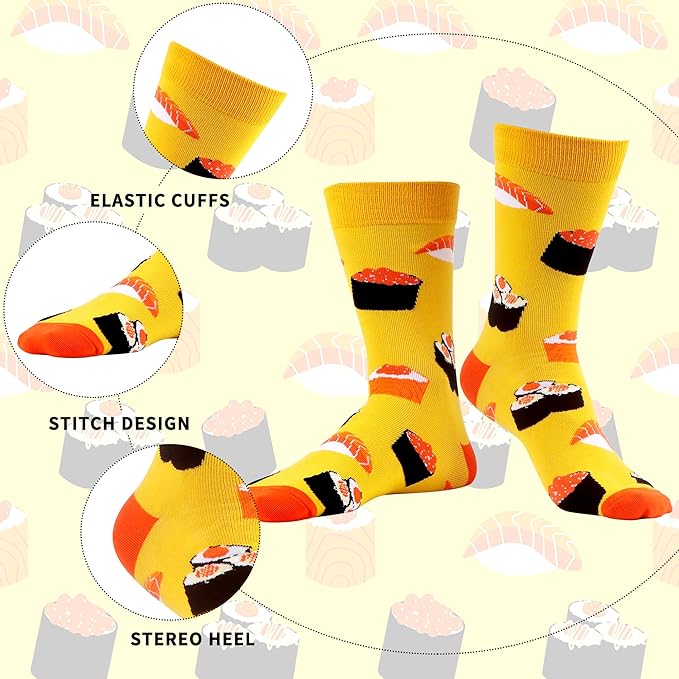 WeciBor Men's Dress Funny Crazy Colorful Novelty Combed Cotton Crew Socks 12 Pack - Size 7-10/10-13/13-15
