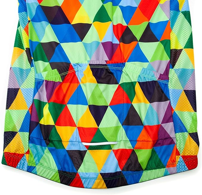 Weimostar Men's Cycling Jersey Short Sleeve Bike Clothing Multicolored Diamond