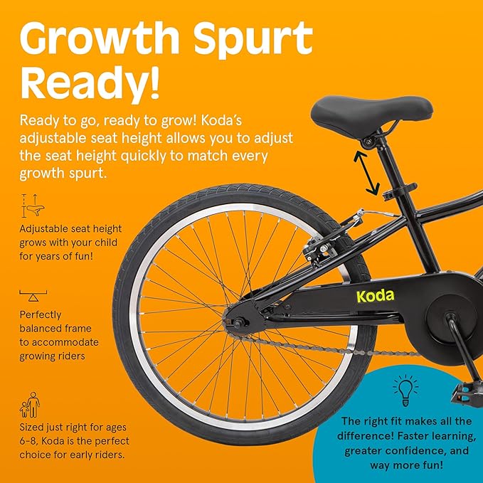 Retrospec Koda Plus Kids Bike for Boys & Girls Ages 6-8 Years - 20" Children's Bicycle, Adjustable Seat & Handlebars
