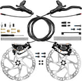 E-Bike Hydraulic Disc Brake Set 4-Pistons/2-Pistons,2-PIN/3-PIN Pre-Bled with Mineral Oil Brakes Kit,Front and Rear Set,180mm 2.3mm Thick Rotors