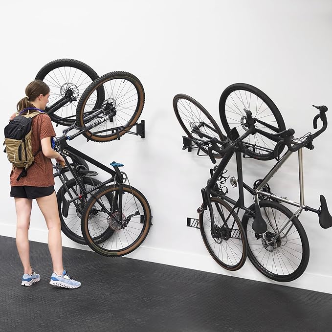StoreYourBoard SwivelStow Bike Rack Garage Storage Rack 1 Pack - 1 Mountain Bike Bike Wall Mounts - Heavy Duty Bike Hanger - No-Lift Bike Rack Garage Storage Rack - Holds 70 lb Capacity
