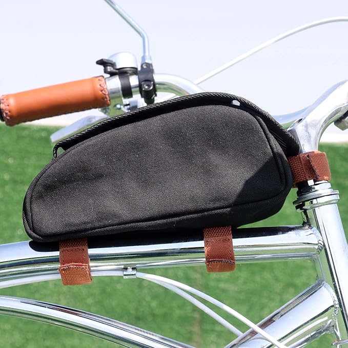 TOURBON Water-resistant Bike Bag Cell Phone Holder Bicycle Handlebar Pouch Cycling Top Tube Frame Case with Transparent Window - Black