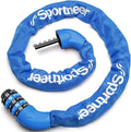 Sportneer Bike Lock: 5 Digit Combination High Security Anti Theft Bike Chain Lock - 3.2/3.6/4ft Heavy Duty Keyless Bicycle Lock for Bike, Motorcycle, Scooter, Door & Gate - 4/6mm Thick, Easy to Use