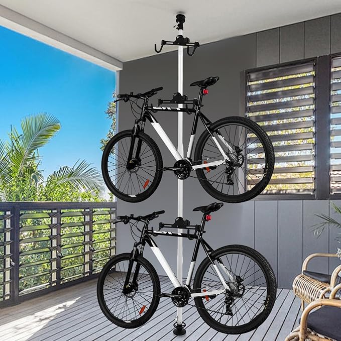 Bike Vertical Freestanding Hanger Parking Rack, Bike Stand, Height Adjustment 5.74-13.12ft, Applicable Tire Diameter Less than 29 In, Vertical Bracket for Bicycles