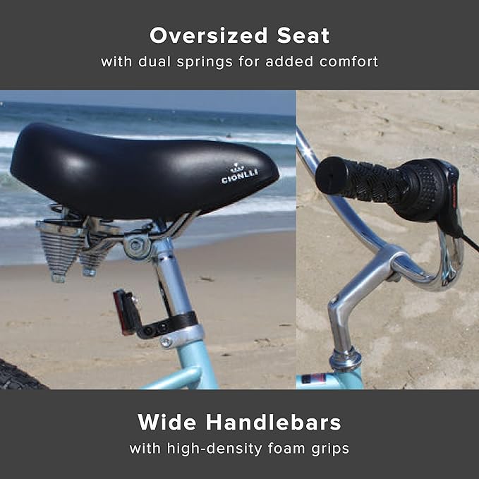 sixthreezero Urban Lady Beach Cruiser Bike, Women's 3 Speed Hybrid Bicycle