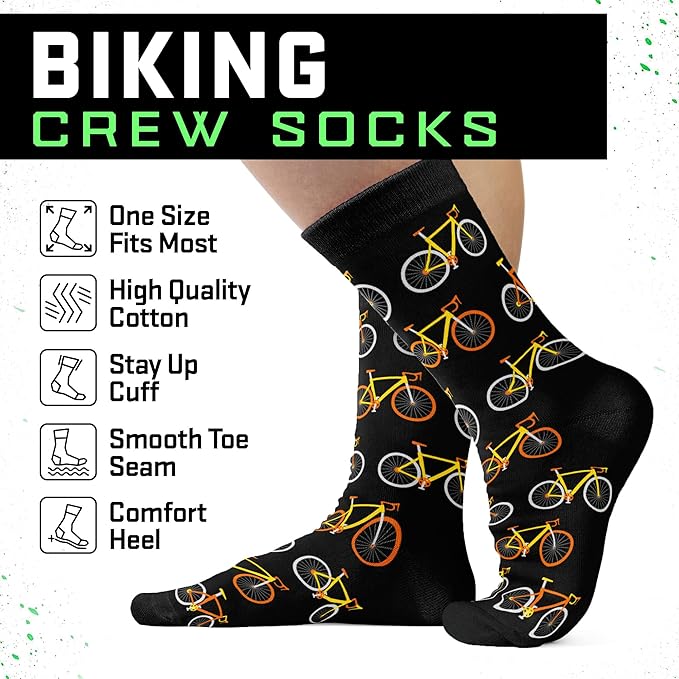 Cycling Socks - Gifts for Cyclists, Mountain Bike Accessories, Bike Socks and Funny Biker Gifts for Men