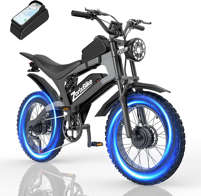 Retro Electric Bike for Adults,48V 20AH-1500/3000W Peak Motor Electric Bicycle-Max Speed 31-35MPH-Max 80 MI Range-20" x 4.0" Fat Tire Ebike,7-Speed, Dual Shock Absorber - UL 2849