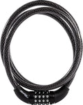 Master Lock Black Set Your Own Combination Bike Lock, Metal Cable Lock has a Weather Resistant Vinyl Coating for Outdoor Durability, 5 Feet Long, 8370D