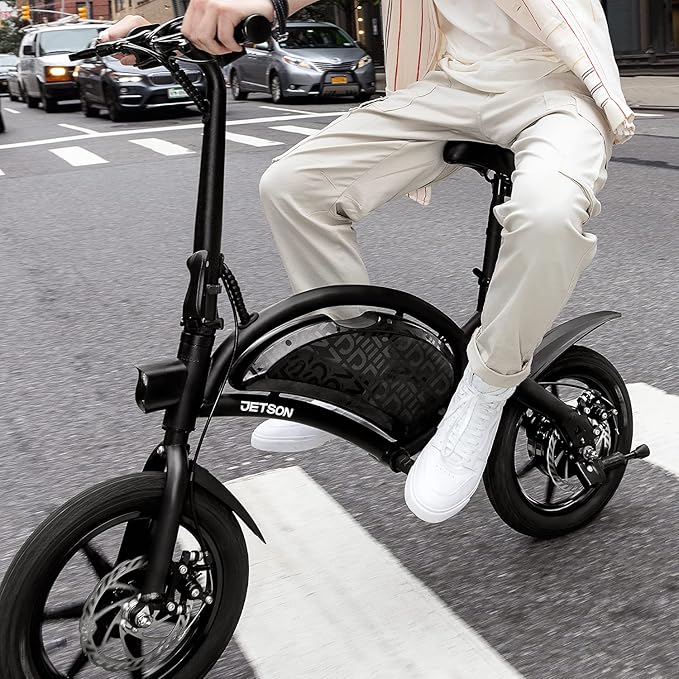 Jetson Bolt Electric Bike, Foot Pegs, Easy-Folding, Built-in Carrying Handle, Twist Throttle, Cruise Control, Up to 15.5 MPH, Range Up to 15 Miles, Ages 13+