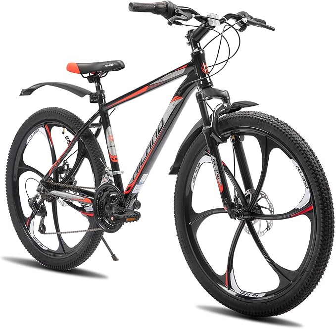 HILAND 26" MTB Mountain Bike for Men Women Adults, 18-Speed, Disc Brake, Lightweight Aluminum Frame, 3/6 Spoke Wheel