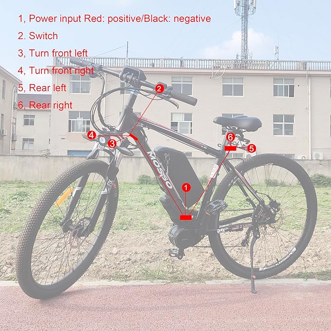 Bike Front Rear Turn Signal Bicycle Rear Left/Right Indicator Light Electric Bicycle Brake Light