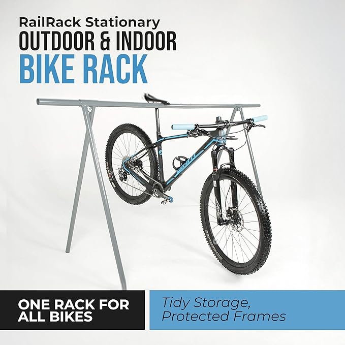Stationary Outdoor Indoor Bike Rack – Holds Up to 10 Bicycles | Heavy Duty Floor Bike Storage Rack for Garage, Yard, or Home Organization | Easy Assembly Metal Bicycle Stand for Road & Mountain Bikes
