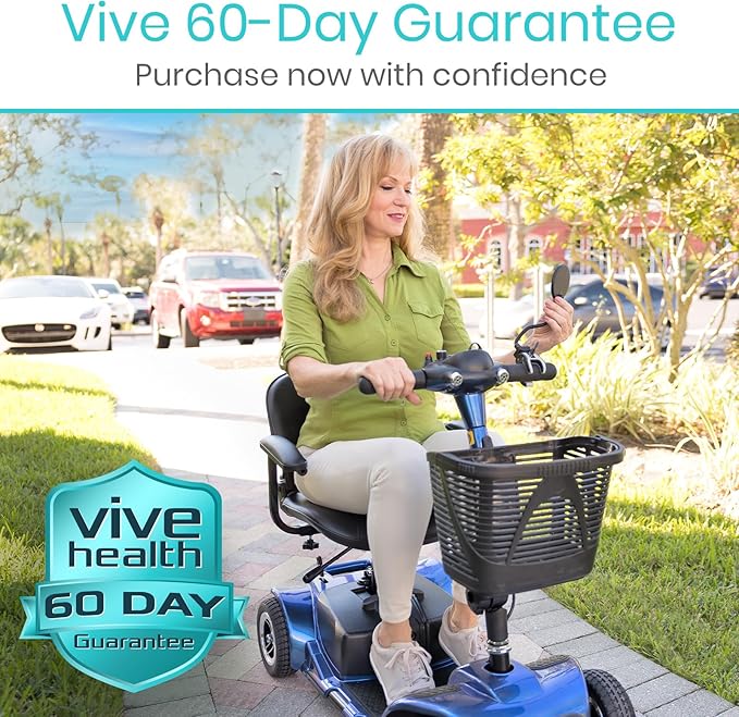 Vive Rear-View Side Mirror - Designed for Scooters, Bikes, Motor Vehicles, Bicycles, Handlebars - Clamp On Scratch Resistant Glass - 360 Rotatable, Adjustable, Universal Fit, Wide Angle Safety Support