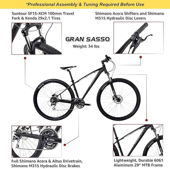 Tommaso Gran Sasso 29er Mounain Bike Hydraulic Disc Hardtail Best Looking MTB