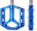 Road/Mountain Bike Pedals -Non-Slip Bicycle Flat Pedals Aluminum 9/16" - 3 Sealed Bearing Lightweight Platform Pedals for Road Mountain BMX MTB Bike