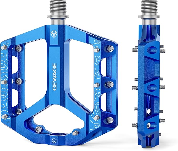 Road/Mountain Bike Pedals -Non-Slip Bicycle Flat Pedals Aluminum 9/16" - 3 Sealed Bearing Lightweight Platform Pedals for Road Mountain BMX MTB Bike