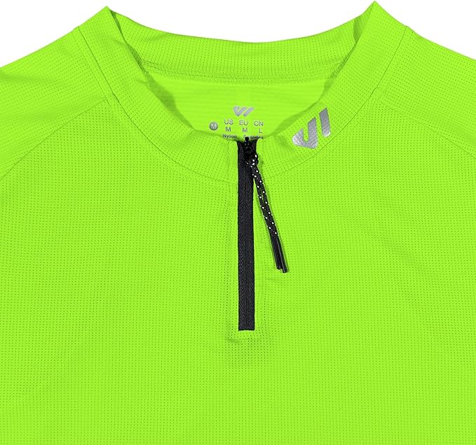 Wulibike Cycling Jersey Men Short Sleeve, Road Bike Shirts 1/4 Zipper with Pockets, Bicycle Clothing Breathable Quick Dry