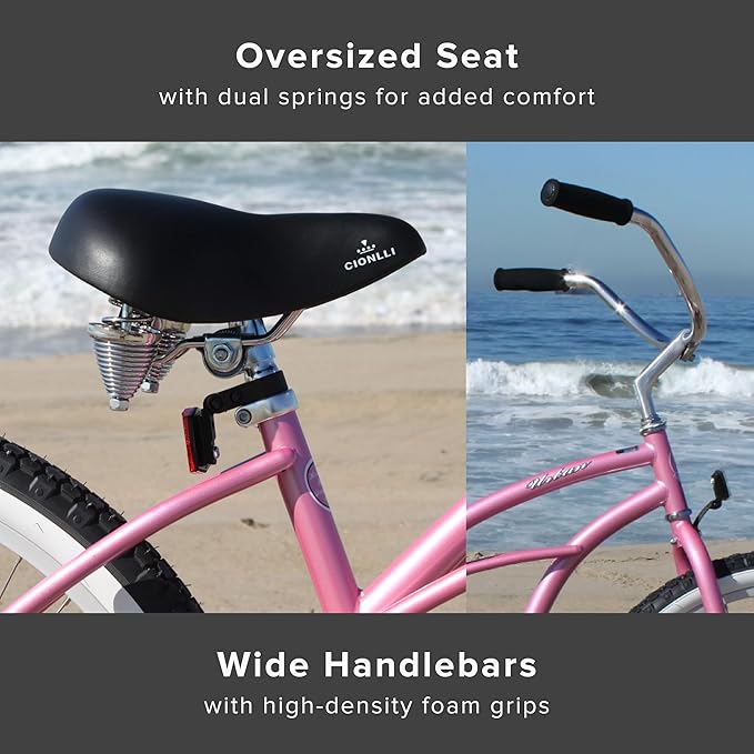 sixthreezero Urban Lady Beach Cruiser Bike, Women's 3 Speed Hybrid Bicycle