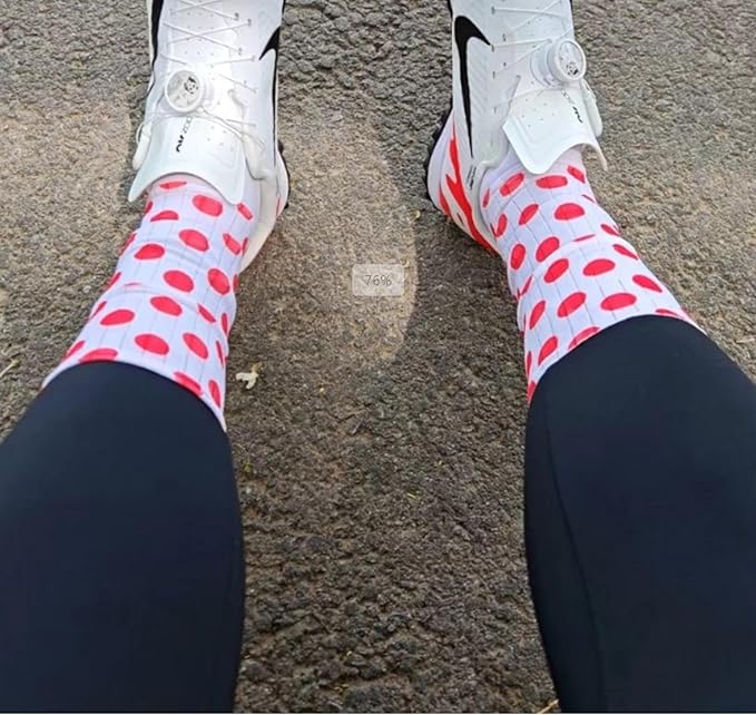 Cycling Socks Seamless Non-Slip Polka Dot Print Men'S Cycling Women'S Road Outdoor Running Sports Socks 1 Pair