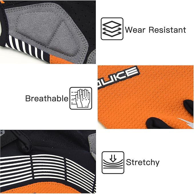 Souke Sports Cycling Bike Gloves - Padded Half Finger Bicycle Gloves with Shock-Absorbing, Anti-Slip, Breathable MTB & Road Biking Features for Men & Women