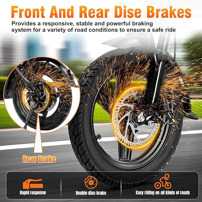 Foldable Electric Bike for Adults，23MPH & 38Miles Long Range Electric Bicycles，500W Motor 48V/12Ah Battery，14" Folding Mini ebikes for Teens，3-Speed & PAS Mode， Commuter City Certified E-Bike