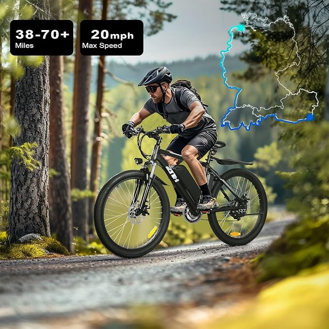 ZNH 750W|1000w Electric Bike for Adults, 48V 13Ah Removable Battery, 26" Electric Mountain Bike, Up to 60 Miles, 7-Speed Ebike, Hydraulic Suspension, LCD Display, UL2849 Certified, TUV