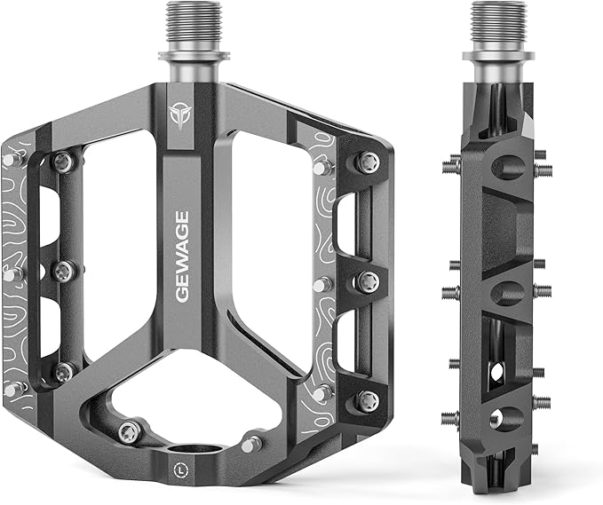 Road/Mountain Bike Pedals -Non-Slip Bicycle Flat Pedals Aluminum 9/16" - 3 Sealed Bearing Lightweight Platform Pedals for Road Mountain BMX MTB Bike
