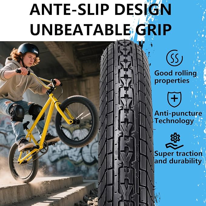 SIMEIQI 26x2.35 20x2.35 Inch Cruiser Beach Bike Tire Black White Wall or Brown Cream Wall Folding Replacement Bicycle Tire for Hybrid City Commuter Trail