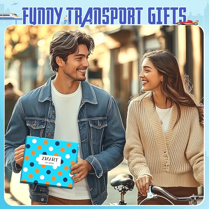 Zmart Transportation Gifts for Adult - Train Race Car Truck Bicycle Motorcycle Socks for Men