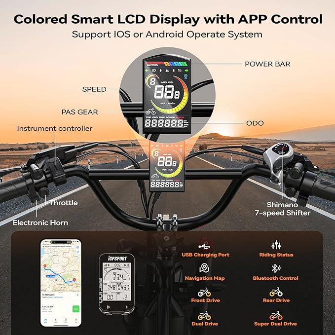 EUYBIKE Electric Bike for Adults, 2000W/3000W Peak Single/Double Motor with 48V/52V 25AH/30AH Battery, 20"x4.0" Fat Tires 35MPH/37MPH Ebike, Dual Hydraulic Disc Brake Full Suspension Electric Bicycle