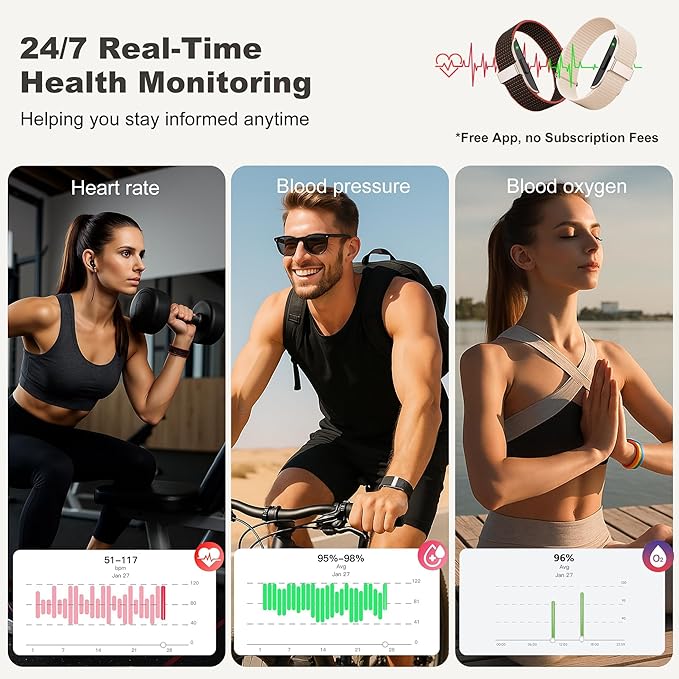 Fitness Tracker with Blood Pressure & Blood Oxygen Monitor, 24/7 Heart Rate Sleep Tracking, IP68 Waterproof Smart Watch, Step Calorie Counter, Activity Tracker for Men Women (Silver1)