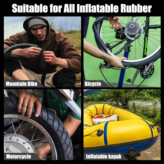 Bike Inner Tire Patch Repair Kit - Bycicle Tube Puncture Patches Kits, 30PCS Vulcanizing Patches, Glueless Patchs for Motorcycle BMX Cycling MTB Road Mountain Bicycle