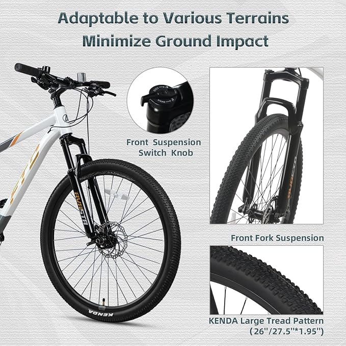 AVASTA Earth 26 27.5 inch Mountain Bike with 21-Speed, Aluminum Frame, Dual Disc Brake, Comfortable Saddle, Multiple Colors