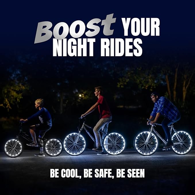 Activ Life 2-Tire Pack LED Bike Wheel Lights with Batteries Included, Get 100% Brighter and Visible from All Angles for Ultimate Safety and Style