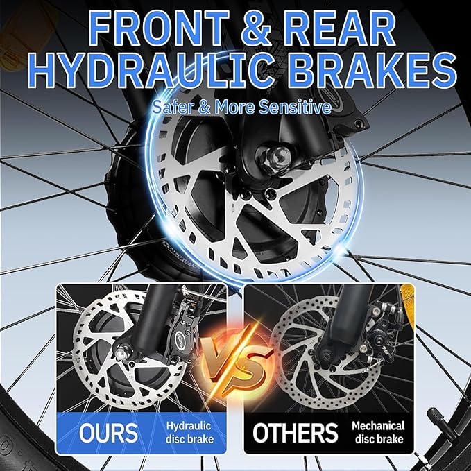 Tuttio Adria26 5000W/6000W Dual-Motor Ebike,40-46MPH Electric- Bike for Adults, 26 * 4" Fat Tire Electric Bicycle, 52V 25AH E-Bike Full Suspension Electric Dirt Bike for Off-Road Mountain Hunting