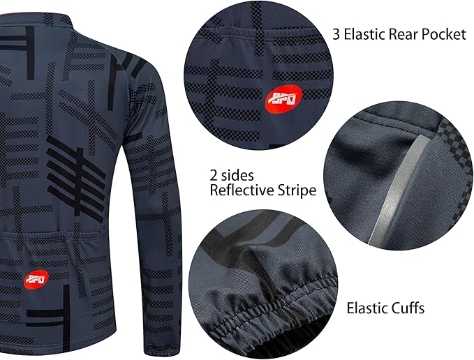 sponeed Cycling Clothes for Men Long Sleeve Mountain Bike Road Bicycle Shirt Jerseys Padded Pants Biking Outfits