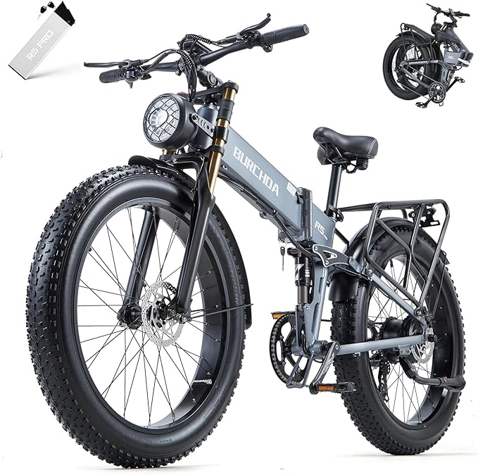 1000W/2000W Dual Motor Electric Bike for Adults Women Men, 26'' Fat Tire Electric Bicycle, 48V 30AH 30MPH Full Suspension Ebike, 120Miles Long Range Snow Off Road Commuter Mountain E-Bike
