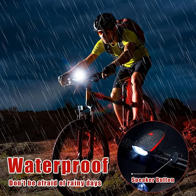 Hanaive 4 Sets Bright LED Bike Light Set USB Rechargeable Bicycle Front Headlight Back Taillight Waterproof Bicycle Light Cycling Accessories for Men Women Night Road Mountain Riding