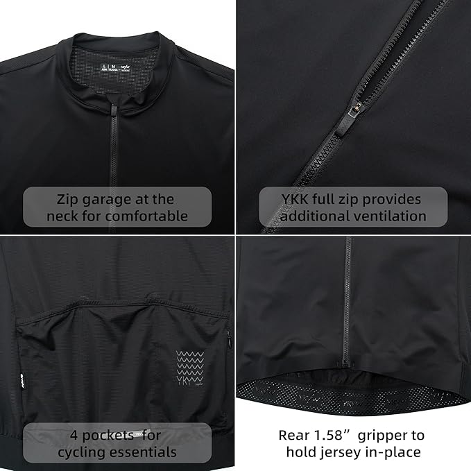 YKYWBIKE Cycling Jersey Men with Pockets Bike Jersey Short Sleeve Biking Shirts for Men Cycling Breathable MTB Biker Shirts