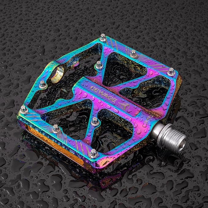 Bike Pedals 9/16 Inch - Bicycle Pedals with Reflectors - 3 Sealed Bearings MTB Pedals Wide Platform Pedals for Mountain Bike, BMX, Road Bike Pedals
