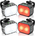 Bike Lights Super Bright, Rechargeable Bicycle Lights Set Multiple Modes, Waterproof Bike Lights for Night Riding/Cycling Safety, Front and Back Bike Reflectors Light, Long Battery Life