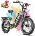 eAhora 2026 Latest Juliet Pro 2 5400W Dual Motor Electric Bike for Adults 43MPH 60V 70Ah 220+Miles Long Range Electric Bicycle 20" Fat Tire Full Suspension Mountain E-Bike All Terrain APP Control